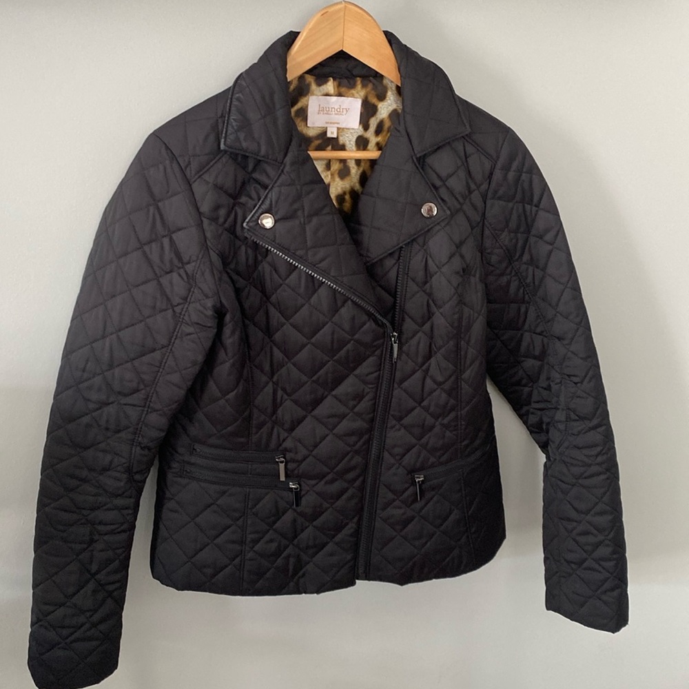 Laundry black bomber jacket- size medium